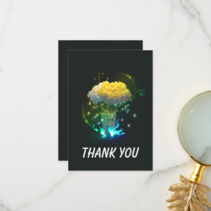 Neon Flowers Flat Thank You Card
