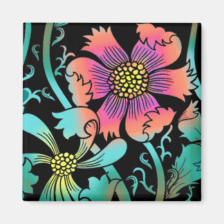 Neon Flowers Magnet