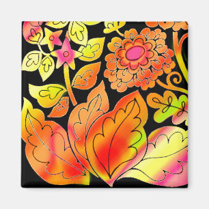 Neon Flowers Magnet