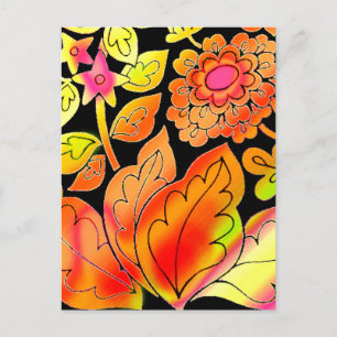 Neon Flowers Postcard