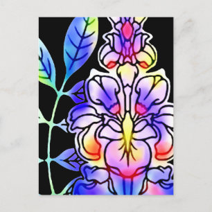 Neon Flowers Postcard