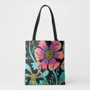 Neon Flowers Tote Bag