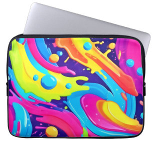 Neon Fluid Art Laptop Sleeve