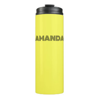 neon Fluorescent yellow lemon bright colour Thermal Tumbler