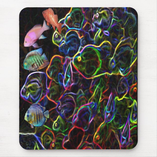 Neon fosm & live fish mousepad (Front)