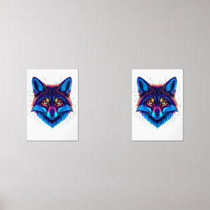 Neon Fox Face – Vibrant Glowing Design
