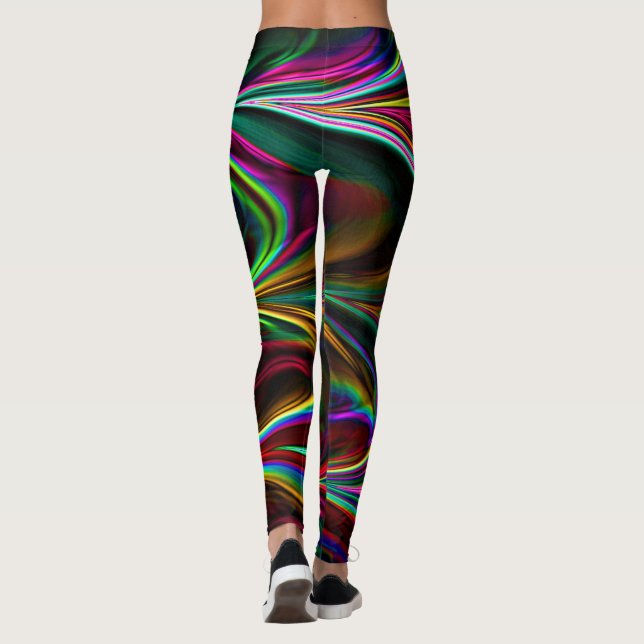 Neon Fractal 6 Leggings (Back)