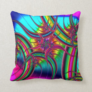 Neon Fractal Cushion