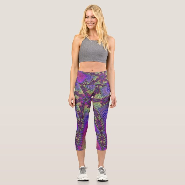 Neon Fractal Leggings (Front)