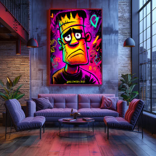 Neon Franky Poster – Cartoon Pop Art Monster