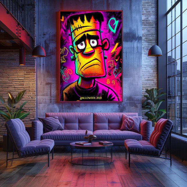 Neon Franky Poster – Cartoon Pop Art Monster (Creator Uploaded)