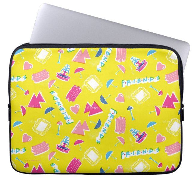 Neon FRIENDS™ Icon Pattern Laptop Sleeve (Front)