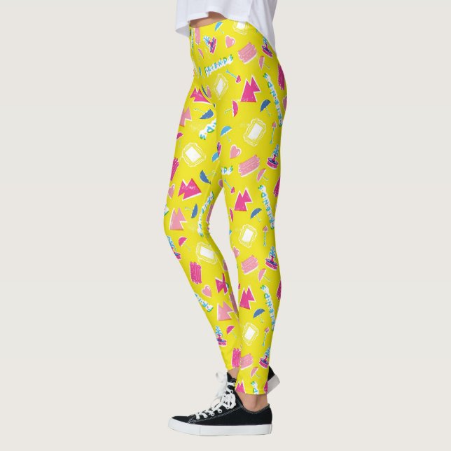 Neon FRIENDS™ Icon Pattern Leggings (Left)