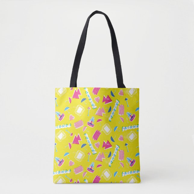 Neon FRIENDS™ Icon Pattern Tote Bag (Front)
