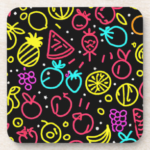 Neon Fruit Extravaganza Coaster