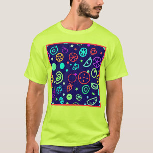 Neon Fruits Pattern Colours T-Shirt