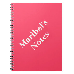 Neon Fuchsia Name College Notebook