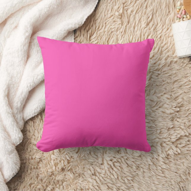 Neon Fuchsia Square Throw Pillow (Blanket)