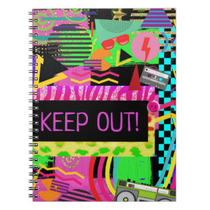 Neon Fun Bright Bold Colourful Funky 80's Rad Fres Notebook