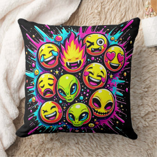 Neon Funky Emoji Mix Cushion