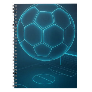 Neon Futuristic Soccer Field Art Notebook