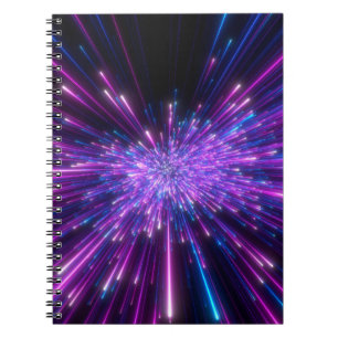 Neon Galaxy Cosmic Abstract Background Notebook