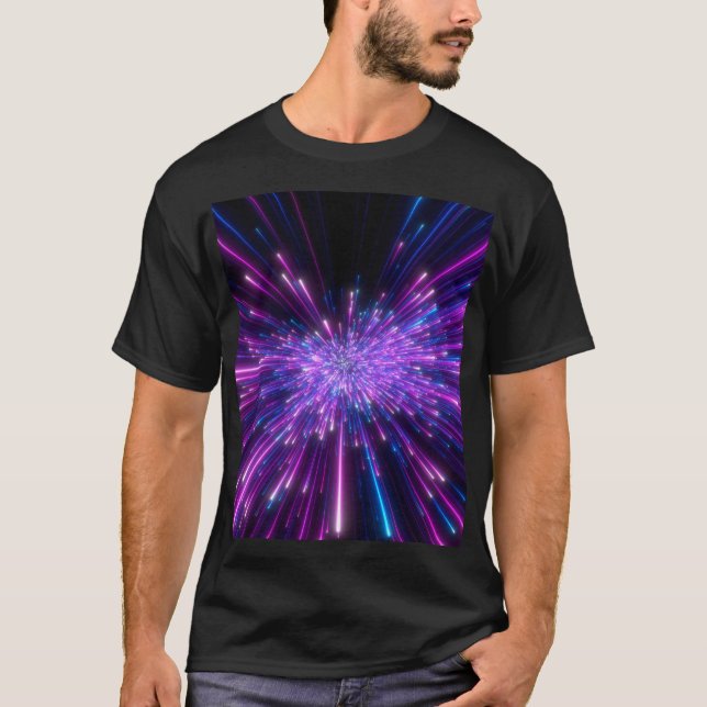 Neon Galaxy Cosmic Abstract Background T-Shirt (Front)