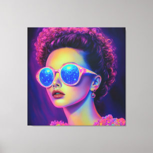 Neon Galaxy Glamour Canvas Print