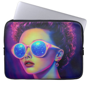 Neon Galaxy Glamour  Laptop Sleeve