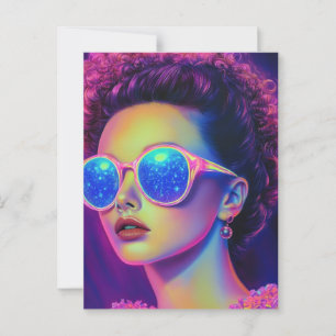 Neon Galaxy Glamour  Postcard