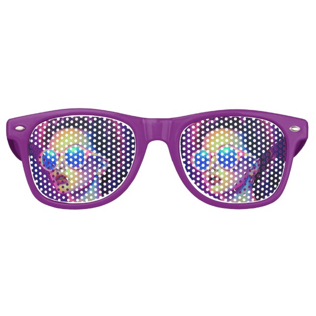 Neon Galaxy Glamour  Retro Sunglasses (Front)