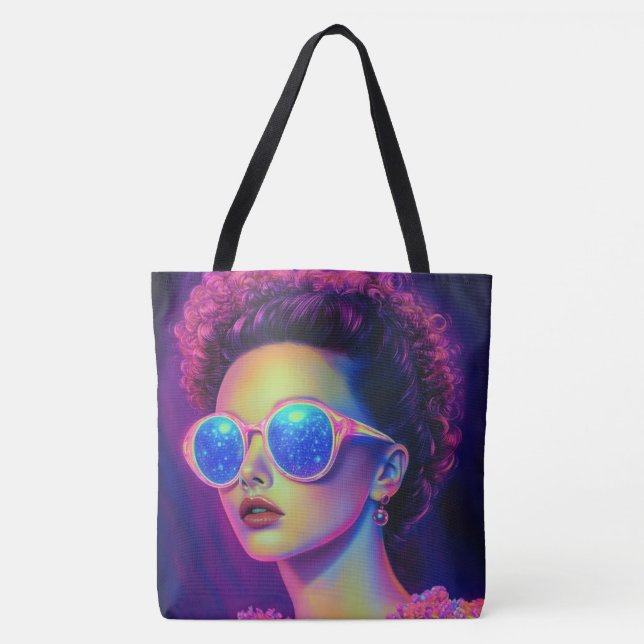 Neon Galaxy Glamour  Tote Bag (Front)