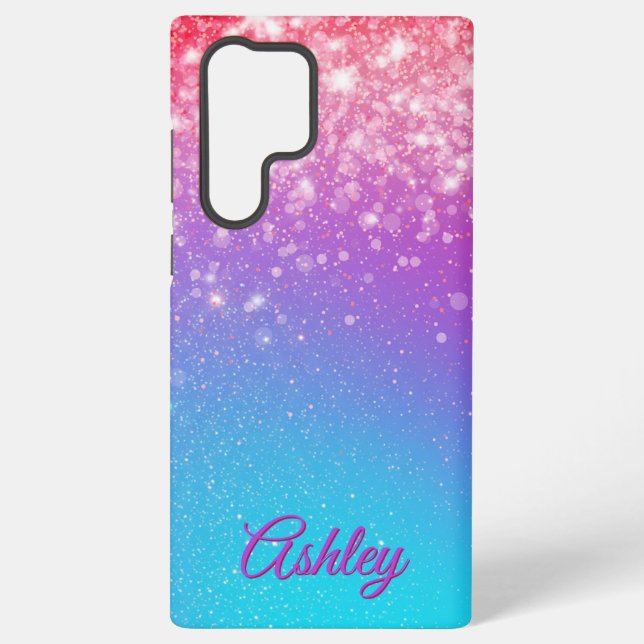 Neon Galaxy Gradient Samsung Galaxy S22 Ultra Case (Back)