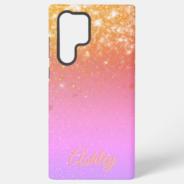 Neon Galaxy Gradient Samsung Galaxy S22 Ultra Case (Back)