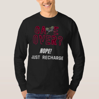 Neon Game Over Gamer Recharge Design T-Shirt
