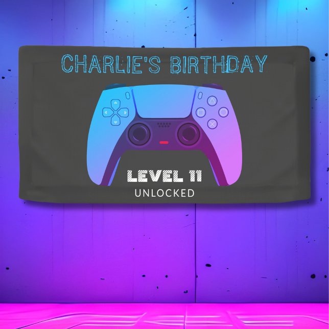 NEON GAMER CONTROLLER LEVEL UP BANNER (Creator Uploaded)