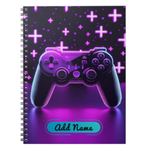 Neon Gamer Controller Notebook – Editable Name