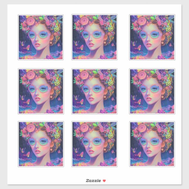 Neon Garden Goddess  Sticker (Sheet)