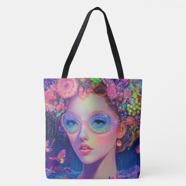 Neon Garden Goddess  Tote Bag (Front)