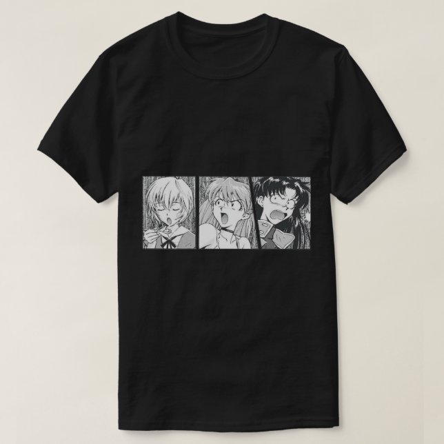 Neon Genesis Evangelion Girls Rei, Misato, Asuka   T-Shirt (Design Front)