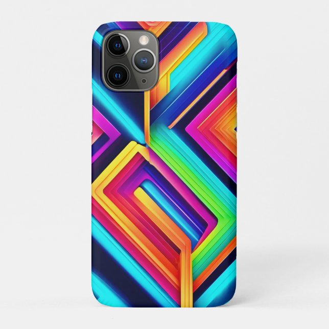 Neon Geometric Abstract Art Case-Mate iPhone Case (Back)