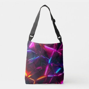 Neon Geometric Abstract Futuristic Cyberpunk Crossbody Bag