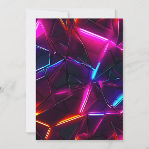 Neon Geometric Abstract Futuristic Cyberpunk Holiday Card