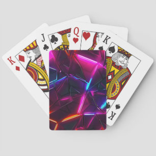 Neon Geometric Abstract Futuristic Cyberpunk Playing Cards