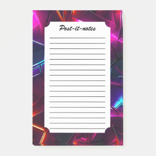 Neon Geometric Abstract Futuristic Cyberpunk Post-it Notes