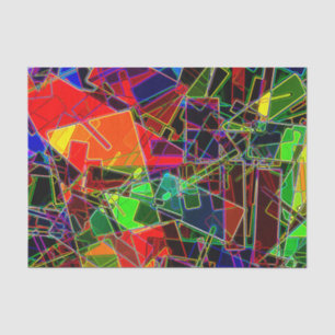 Neon Geometric Fractal Tissue Paper