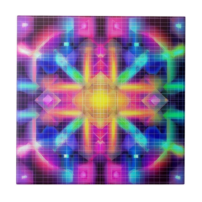 Neon Geometric Tile (Front)