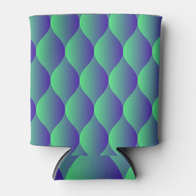 Neon Geometric: Vibrant Bubbled Pattern. Can Cooler (Front)