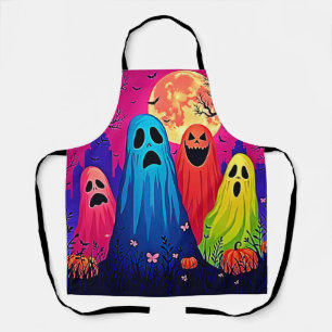 Neon Ghosts' Halloween Party Design Apron
