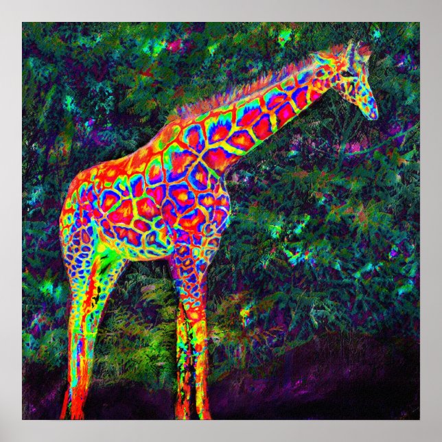 neon giraffe poster (Front)